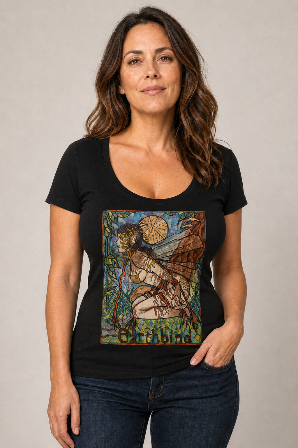 Earthbind Art Scoop-Neck Shirt